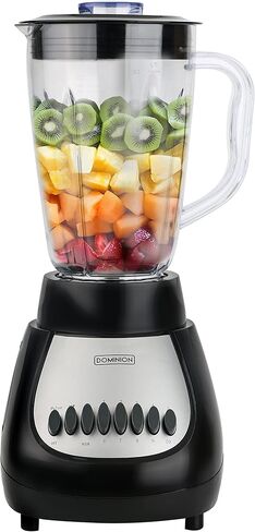 Dominion D4001BP Countertop Blender with 48oz Plastic Jar, 10-Speed Settings, Pulse Function, Sharp Stainless Steel Blade, Black in Saudi Arabia