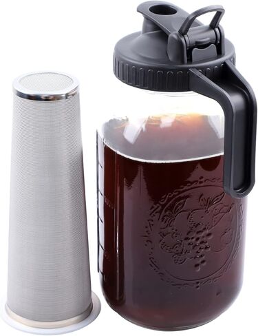 Cold Brew Mason Jar Coffee Maker 32 OZ Wide Mouth Cold Brew Pitcher With Coffee Filter For Coffee, Iced Tea, Sun Tea, Lemonade in Saudi Arabia