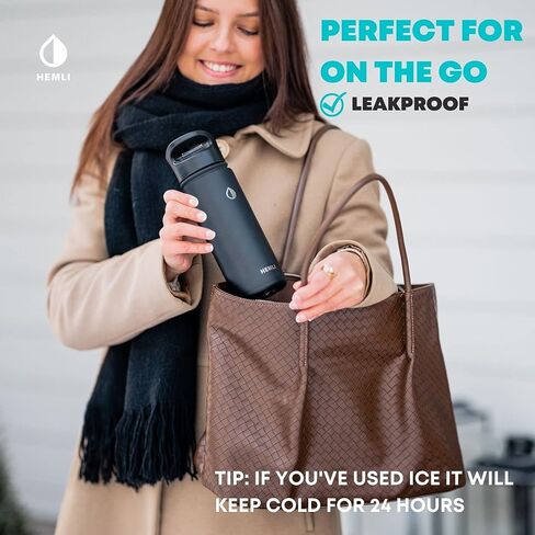 ماكينة صنع القهوة بزجاجة المشروب البارد من هيملي، كوب قهوة معزول ومحمول بسعة 18 أونصة، كوب سفر للمشروبات الباردة مع فلتر من الفولاذ المقاوم للصدأ، مانع للتسرب، محكم الغلق، مقاوم للصدأ in Kuwait