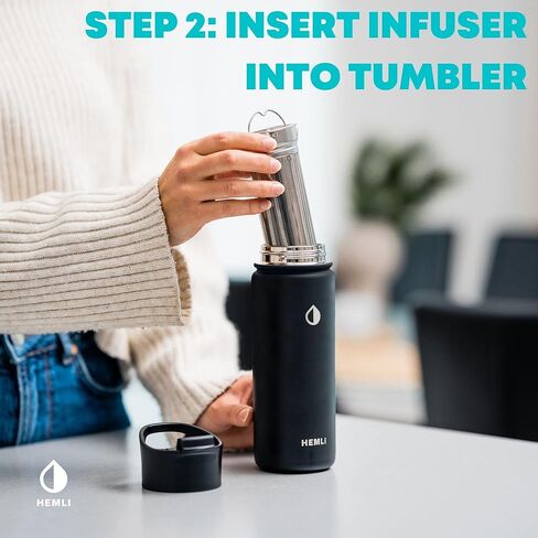 ماكينة صنع القهوة بزجاجة المشروب البارد من هيملي، كوب قهوة معزول ومحمول بسعة 18 أونصة، كوب سفر للمشروبات الباردة مع فلتر من الفولاذ المقاوم للصدأ، مانع للتسرب، محكم الغلق، مقاوم للصدأ in Kuwait