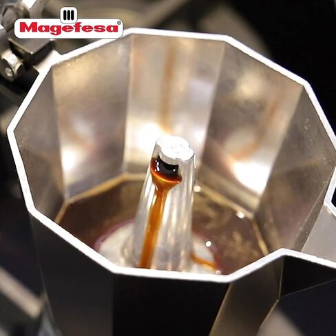 MAGEFESA KENIA - Stovetop Espresso Coffee Maker, 9 cups Size, make your own home italian coffee with this moka pot, made in extra thick aluminum, safe and easy to use, cafetera, café in Kuwait
