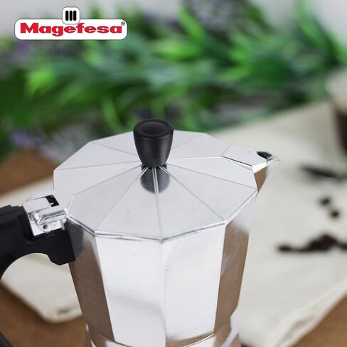 MAGEFESA KENIA - Stovetop Espresso Coffee Maker, 9 cups Size, make your own home italian coffee with this moka pot, made in extra thick aluminum, safe and easy to use, cafetera, café in Kuwait