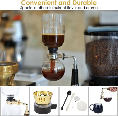 Amarine Made 5-Cup Coffee Syphon Tabletop Siphon (Syphon) Coffee Maker Gift Box Wrap for Christmas,birthday,Thanks Giving Day-Gift for Mother,Father,Friends (BT-3G) in Saudi Arabia