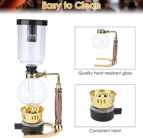 Amarine Made 5-Cup Coffee Syphon Tabletop Siphon (Syphon) Coffee Maker Gift Box Wrap for Christmas,birthday,Thanks Giving Day-Gift for Mother,Father,Friends (BT-3G) in Saudi Arabia