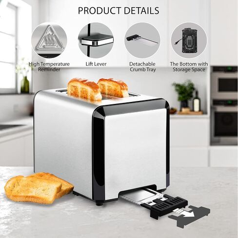 Smart Toaster, KETIAN Touch Screen Toaster 2 Slice,High-speed Automatic Settings, Bagel English Muffins Toast Pastry Waffles Bread Toaster,Stainless Steel in Saudi Arabia