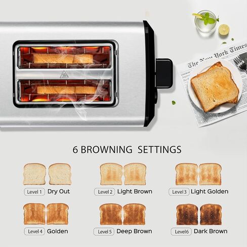 Smart Toaster, KETIAN Touch Screen Toaster 2 Slice,High-speed Automatic Settings, Bagel English Muffins Toast Pastry Waffles Bread Toaster,Stainless Steel in Saudi Arabia