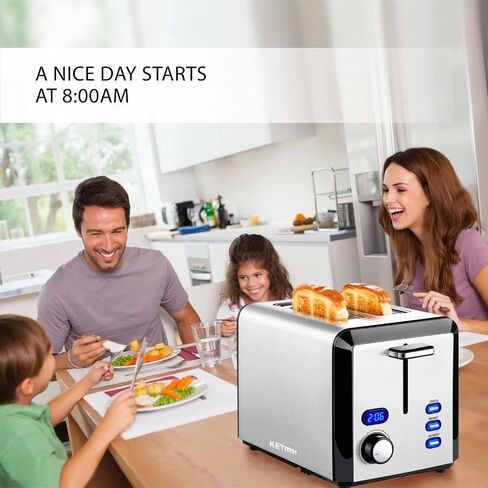 Smart Toaster, KETIAN Touch Screen Toaster 2 Slice,High-speed Automatic Settings, Bagel English Muffins Toast Pastry Waffles Bread Toaster,Stainless Steel in Saudi Arabia
