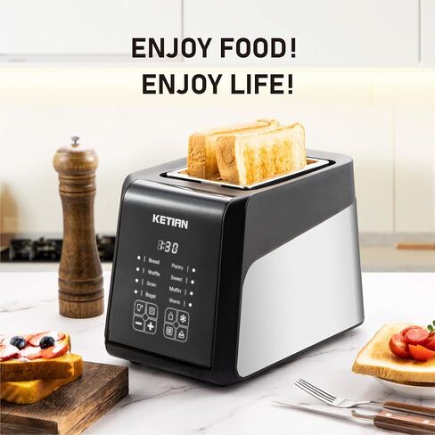 Smart Toaster, KETIAN Touch Screen Toaster 2 Slice,High-speed Automatic Settings, Bagel English Muffins Toast Pastry Waffles Bread Toaster,Stainless Steel in Saudi Arabia