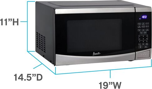 Avanti Microwave Oven 900-Watts Compact with 10 Power Levels and 6 Pre Cooking Settings, Speed Defrost, Electronic Control Panel and Glass Turntable, 0.9-Cu.Ft., Stainless Steel in Saudi Arabia