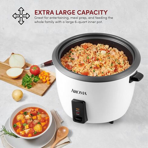 أروما هاوس ويرز 32 كوب (مطبوخ) (16 كوب غير مطبوخ) وعاء طهي الأرز (ARC-7216NG)، أبيض in Kuwait