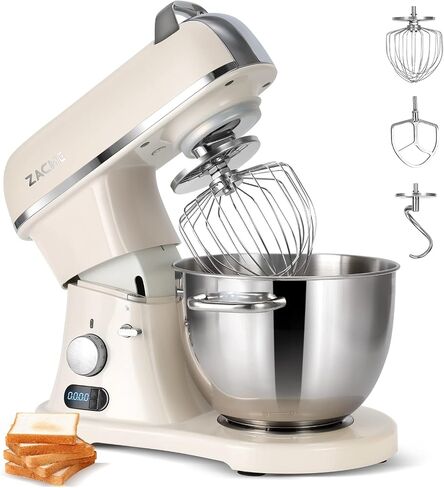 ZACME Commercial Stand Mixer 8.4QT 800W for big family, Kitchen Electric Mixer Metal Food Mixer with Stainless Steel Bowl Dough Hook and Beater with Smart LCD Timer Display and Tilt-Head Design in Saudi Arabia