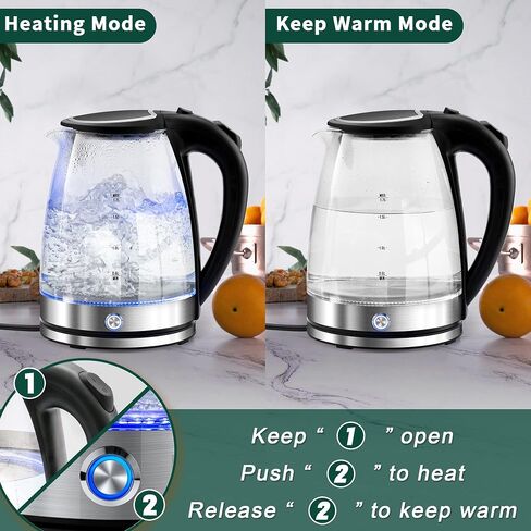 Electric Kettle Temperature Control with 4 Presets, Keep Warm 1.7L Electric Tea Kettle & Hot Water Boiler, Auto-Off & Boil-Dry Protection, BPA Free, Black in Saudi Arabia