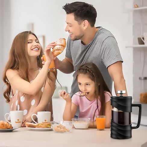 ماكينة تحضير القهوة الفرنسية بسعة 34 اونصة مع مستشعر درجة الحرارة وشاشة ومؤقت وتذكير للحصول على كوب قهوة مثالي مصنوع من زجاج البوروسيليكات المتين والمقاوم للحرارة العالية in Saudi Arabia