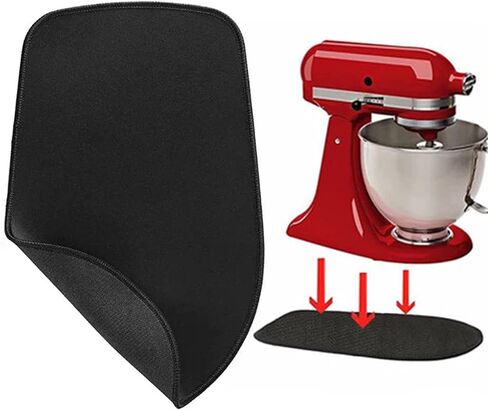 حصيرة منزلقة لخلاط حامل كيتشن ايد - وسادة انزلاقية متحركة لجهاز المنزلق متوافقة مع كيتشن ايد 4.5-5 كيو تي، خلاط حامل برأس مائل، ملحقات خلاط مساعد المطبخ، أسود in Kuwait