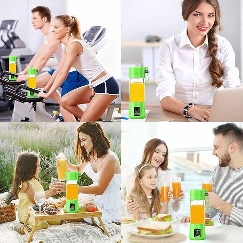 Portable Blenders,Personal Size Blender Smoothies and Shakes, USB Rchargeable Juicer Cup with Six Blades in 3D, Handheld Blender Sports,Travel and Home(Green) in Saudi Arabia