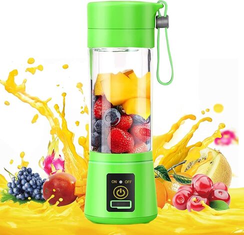 Portable Blenders,Personal Size Blender Smoothies and Shakes, USB Rchargeable Juicer Cup with Six Blades in 3D, Handheld Blender Sports,Travel and Home(Green) in Saudi Arabia