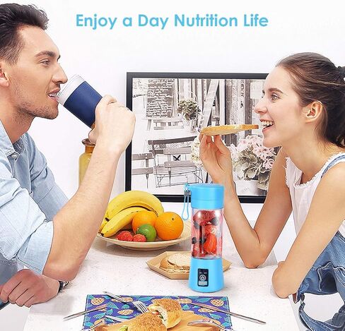 خلاط محمول من بالوود، خلاط شخصي مع خلاط عصير فواكه صغير قابل لإعادة الشحن عبر USB، خلاط بحجم شخصي للعصائر والمخفوق، كوب عصارة صغير للسفر 380 مل، عصير فواكه، حليب، صغير in Kuwait