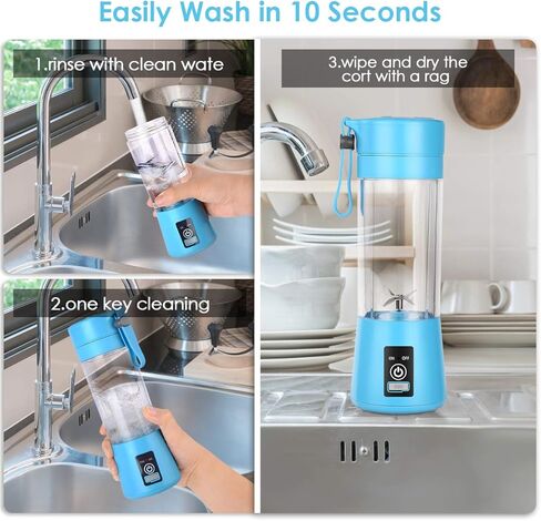 خلاط محمول من بالوود، خلاط شخصي مع خلاط عصير فواكه صغير قابل لإعادة الشحن عبر USB، خلاط بحجم شخصي للعصائر والمخفوق، كوب عصارة صغير للسفر 380 مل، عصير فواكه، حليب، صغير in Kuwait