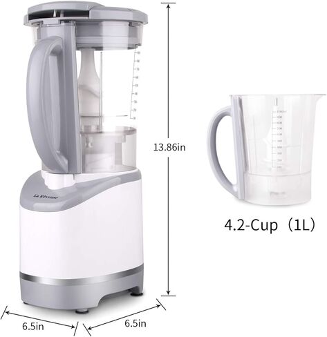 خلاط لا ريفوز متعدد الوظائف على سطح الطاولة بقدرة 400 وات مع وعاء تقطيع سعة 4.2 كوب، للمزج والخلط والفرم، باللون الأبيض in Kuwait