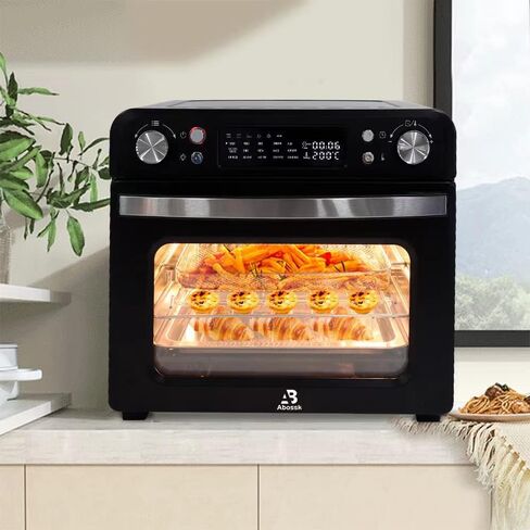 Betensh-us Air Fryer Toaster Oven, Roaster, Broiler, Rotisserie, Dehydrator, Pizza Oven , LED Display & Control Dial, 1700W, UL Listed (Black double 23 L) in Saudi Arabia