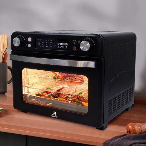Betensh-us Air Fryer Toaster Oven, Roaster, Broiler, Rotisserie, Dehydrator, Pizza Oven , LED Display & Control Dial, 1700W, UL Listed (Black double 23 L) in Saudi Arabia
