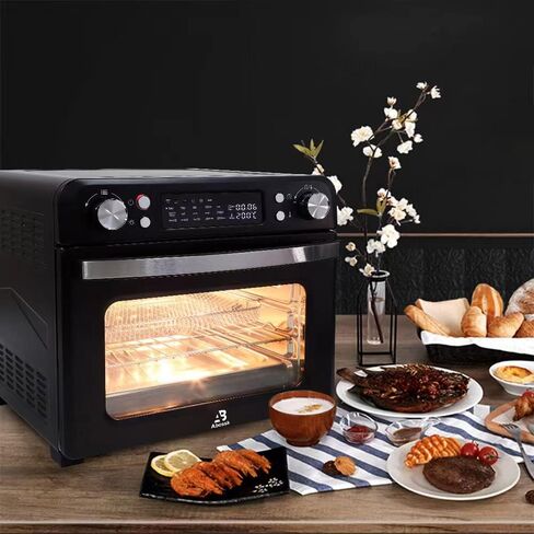 Betensh-us Air Fryer Toaster Oven, Roaster, Broiler, Rotisserie, Dehydrator, Pizza Oven , LED Display & Control Dial, 1700W, UL Listed (Black double 23 L) in Saudi Arabia