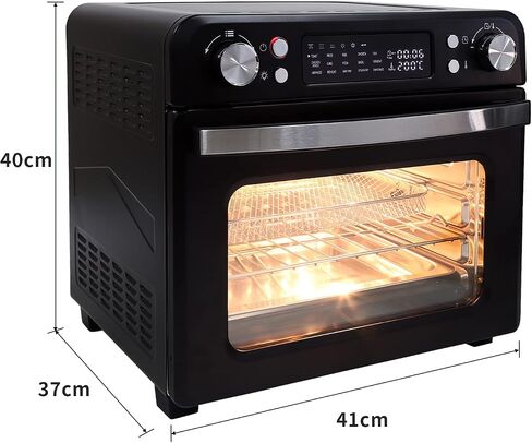 Betensh-us Air Fryer Toaster Oven, Roaster, Broiler, Rotisserie, Dehydrator, Pizza Oven , LED Display & Control Dial, 1700W, UL Listed (Black double 23 L) in Saudi Arabia
