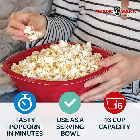 Nordic Ware Microwave Popcorn Popper, 12 Cup, White in Saudi Arabia