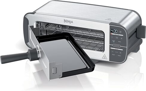 Ninja ST100 Foodi 2-in-1 Flip Toaster, 2-Slice Capacity, Compact Toaster Oven, Snack Maker, 1500 Watts, Stainless Steel in Saudi Arabia