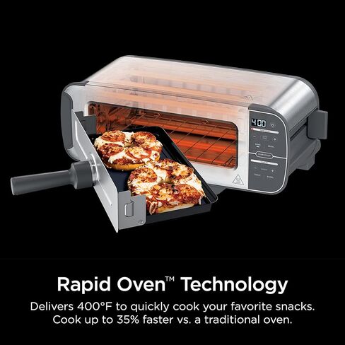 Ninja ST100 Foodi 2-in-1 Flip Toaster, 2-Slice Capacity, Compact Toaster Oven, Snack Maker, 1500 Watts, Stainless Steel in Saudi Arabia