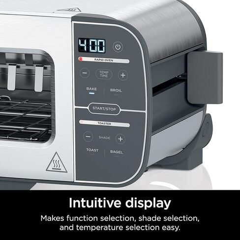 Ninja ST100 Foodi 2-in-1 Flip Toaster, 2-Slice Capacity, Compact Toaster Oven, Snack Maker, 1500 Watts, Stainless Steel in Saudi Arabia
