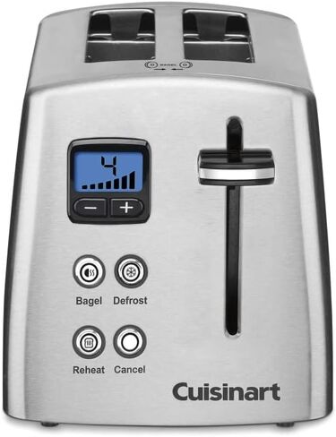 Cuisinart 4 Slice Countdown Motorized Toaster, Compact Design with Extra-Wide Slots for Toasting, Defrost & Reheat Functions, CPT-435P1, Stainless Steel in Kuwait