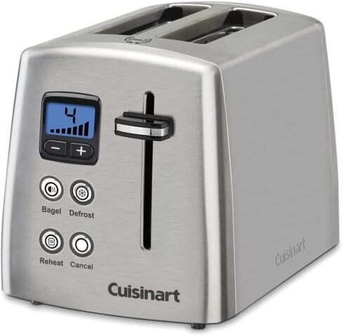 Cuisinart 4 Slice Countdown Motorized Toaster, Compact Design with Extra-Wide Slots for Toasting, Defrost & Reheat Functions, CPT-435P1, Stainless Steel in Kuwait