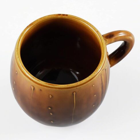 Asayu Japan Ceramic Coffee Pour Over Maker Set in Caramel, Slow Brewing Paper Filter Holder and Dripper with 3 Holes for Coffee and Tea - Accessory Ceramic Mug in Saudi Arabia