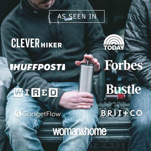 ESPRO P0 Ultralight French Press - Double Walled Stainless Steel Vacuum Insulated Coffee and Tea Maker, 16 Ounce, Brushed Stainless Steel in Kuwait