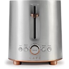 Café Express Finish 2-Slice Toaster | Extra-Wide Slots, Extra Lift for Waffles, Pastries, Texas Toast & More | 4 Pre-Set Functions, 8 Shade Options | Countertop Kitchen Essentials | Matte Black