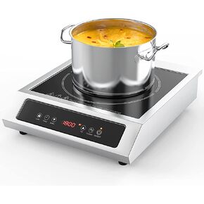 Portable Induction Cooktop, Countertop Burner Induction Hot Plate Electric for Cooking 1800W, 9 Temp Levels, 3 Hours Timer, Auto-Shut-Off, Touch Panel, LED Display, Auto Pot Detection, Child Safety Lock