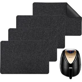 4 Pieces Heat Resistant Mat Small Appliance Non-slip Mat Air Fryer Countertop Mat Felt Thickened Oven Mat Kitchen Countertop Protector for Coffee Maker Air Fryer Blender Toaster, 12" x 17" in Saudi Arabia