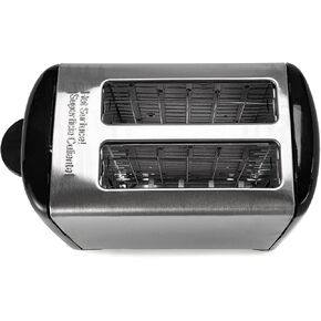 محمصة خبز دومينيون ذات شريحتين مع التحكم في الظل، وصينية فتات الخبز المنزلقة للخارج، وإغلاق تلقائي، وسرعة تسخين أسرع، ورفع الخبز المحمص، والجيل الثاني، من الفولاذ المقاوم للصدأ/أسود in Kuwait