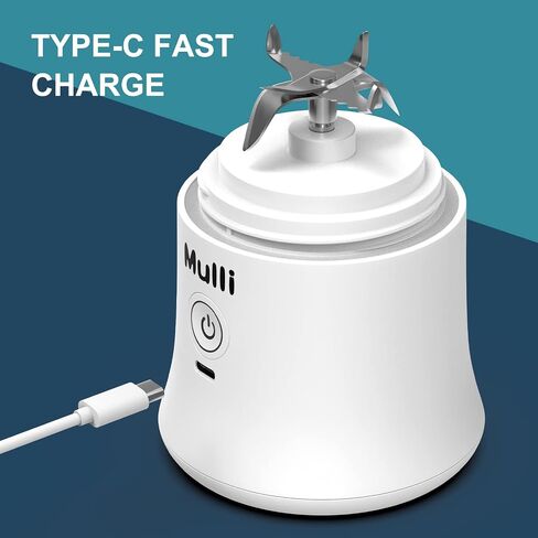 Mulli Portable Blender,USB Rechargeable Personal Mixer for Smoothie and Shakes, Mini Blender with Six Blades for Baby Food,Travel,Gym and More in Saudi Arabia