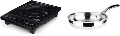 Duxtop Portable Induction Cooktop, 1800W 8500ST E210C2 & Whole-Clad Tri-Ply Stainless Steel Saucepan with Lid, 3 Quart, Kitchen Induction Cookware in Saudi Arabia