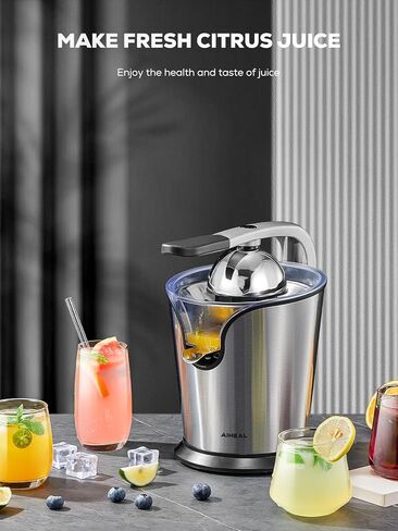 عصارة الحمضيات الكهربائية من آيهيل، عصارة البرتقال بمقبض مطاطي ومخاريط بحجمين، عصارة محرك صامت 160 وات للبرتقال والليمون والجريب فروت in Kuwait