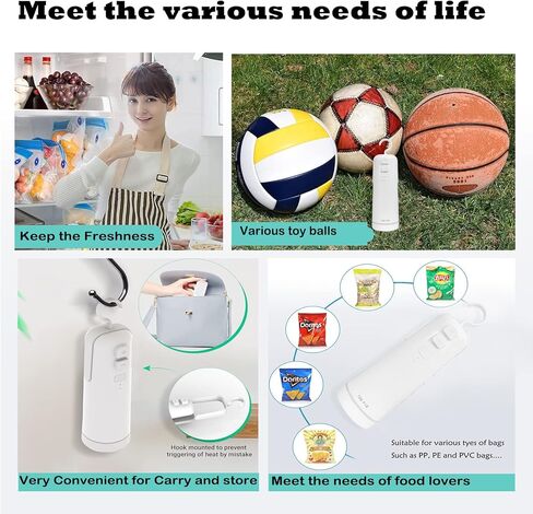 mini handheld vacuum sealer, Mini Bag Sealer/2 in 1 Heat Sealer and Cutter /Automatic Food Vacuum Pump/ Automatic Electric Fast Ball Pump with Needle and Nozzle (for Football Basketball, Volleyball, balloon) 4 in 1 Life Multifunctional Tool in Saudi Arabia