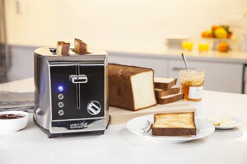 KRUPS 2 Slice Toaster with 6 browning levels and 4 easy-to-use functions, Stainless Steel, Silver in Saudi Arabia