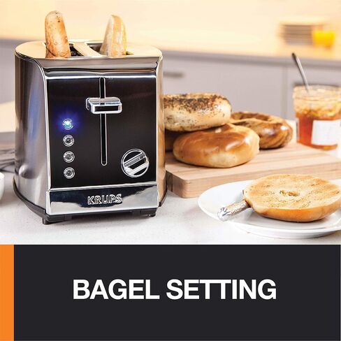 KRUPS 2 Slice Toaster with 6 browning levels and 4 easy-to-use functions, Stainless Steel, Silver in Saudi Arabia