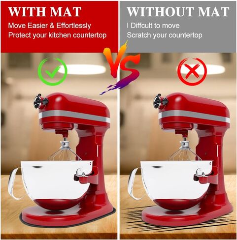 Mixer Slider Mat, Mixer Mover Sliding Mats Kitchen Appliance Countertop Mixer Mover with 4 Cord Organizers for KitchenAid 4.5-5 Qt Tilt-Head Stand Mixer, Classic Mixer Coffee Maker, Blender in Kuwait