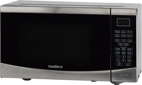 West Bend Microwave Oven, 900W, 0.9 cu. ft., in Stainless Steel | West Bend Microwave Oven, 900W, 10 Power Levels, One-Touch Cooking, Glass Turntable, 0.9 cu. ft., in Stainless Steel in Kuwait