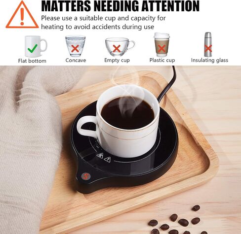 New Coffee Mug Warmer and Office Warmer, Electric Beverage Warmer with 5 Temperature Settings, Coffee Warmer for Cocoa Milk Milk, Auto On/Off Gravity-Induction Mug Warmer for Office Desk Use in Saudi Arabia