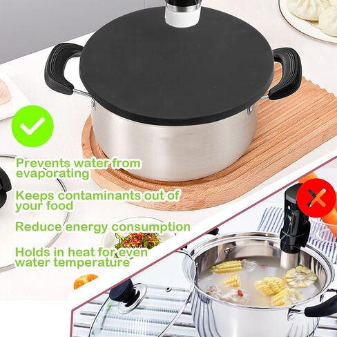 Sous Vacuum and Vide Lid Cooking Sous Vacuum and Vide Cooker Fits Up to 10.5" Pot, Prevent Water Evaporation and Retain Flavor for Stock in Kuwait