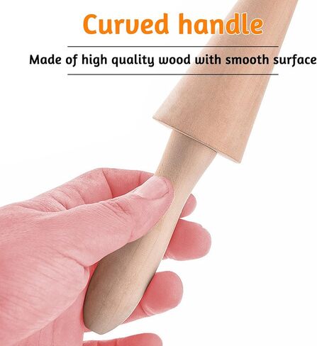 جير متوفر بكرة مخروطية من كرومكاكي، اداة تشكيل مخروطية الوافل، قالب خشبي للمعجنات والايس كريم المخروطي، ادوات صنع الحلويات والطبخ وتزيين الخبز in Kuwait